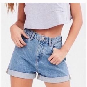 BDG Light Blue High Rise Mom Jean Shorts sz 26